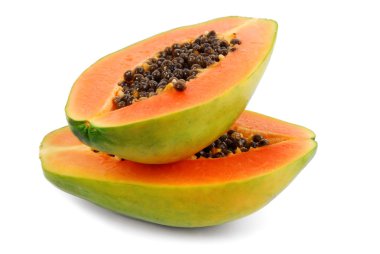 Papaya meyve üzerinde beyaz izole
