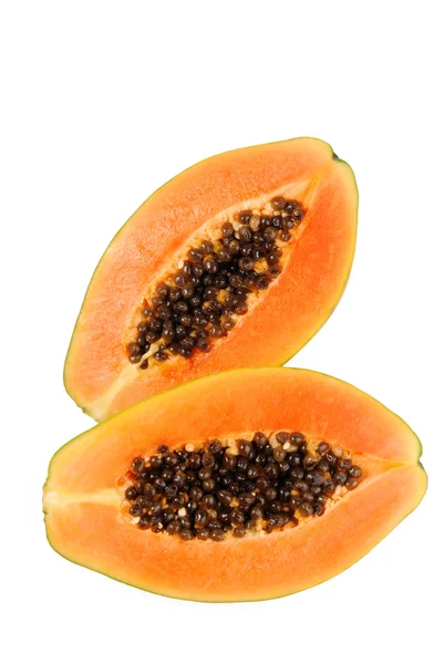 Papaya gyümölcs elszigetelt fehér — Stock Fotó