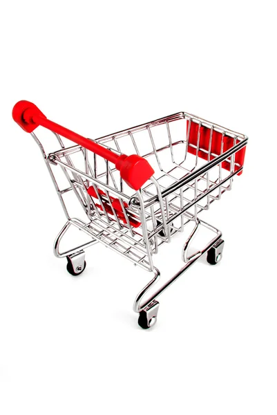 Carrello shopping isolato su bianco — Foto Stock