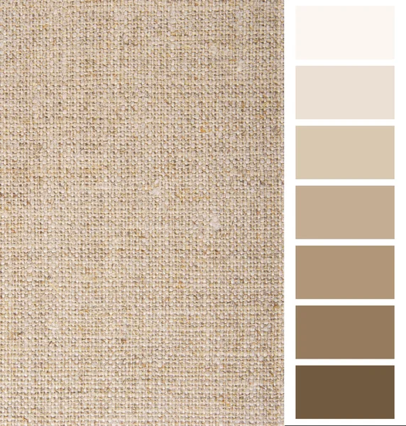 Linen hessian fabric color chart complimentary card — Stock Photo, Image