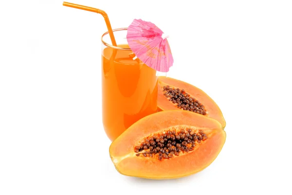 Papaya groenten en glas sap — Stockfoto