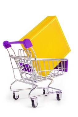 izole hediye kutusu ile arabası