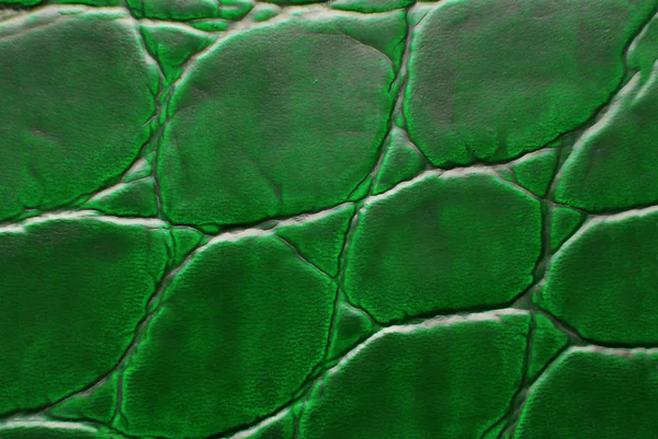 Grönt läder makro textur bakgrund — Stockfoto