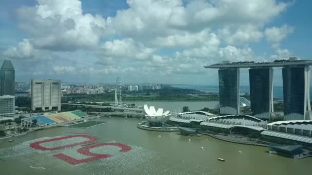 Sg50 önskan sfärer i Marina Bay — Stockvideo