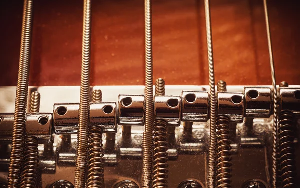 Strings of a Jazz Bass Guitar — Stock Photo, Image