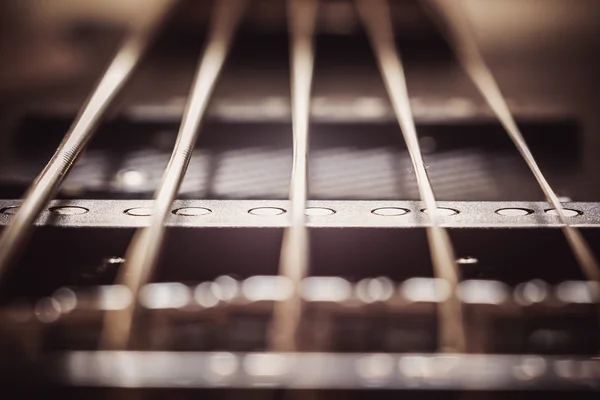 Strings of a Jazz Bass Guitar — Stock Photo, Image