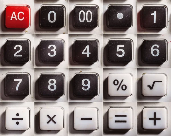 Stary cyfrowy kalkulator przyciski — Zdjęcie stockowe