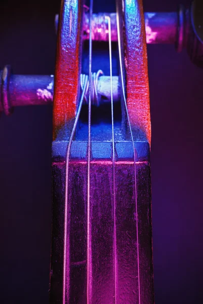 오래 된 바이올린 너트와 Pegbox 세부 정보 — 스톡 사진