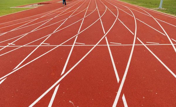 Atletizm Sahasının Şeritlerinin Çizgilerinin Bir Parçası — Stok fotoğraf