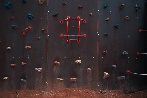 Details One Colorful Climbing Wall Kids — Stock Photo, Image