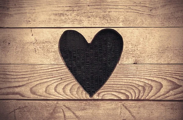 Heart in Wooden Wall — Stock Photo, Image