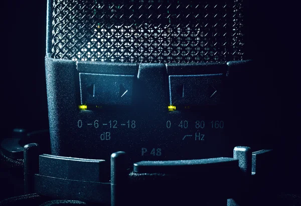 Details eines modernen Mikrofons — Stockfoto