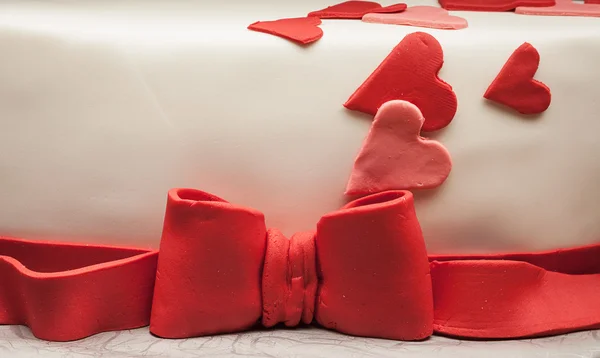 Torta d'amore con forma di cuore — Foto Stock