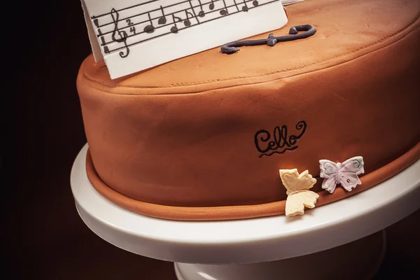 Piyano ve viyolonsel şeklinde pasta — Stok fotoğraf