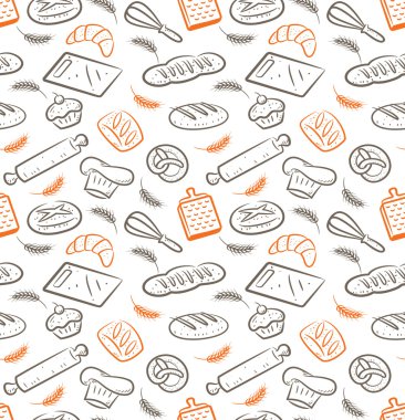 Seamless bakery background clipart