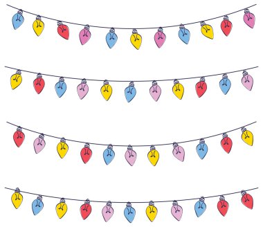 renkli Işık Ampüller çelenk