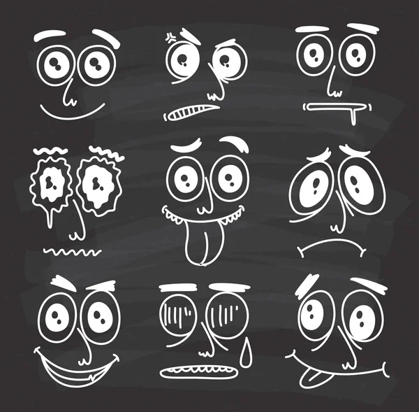 Set of cartoon expressions — Stock Vector