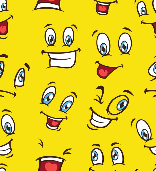 Cartoon faces sem costura fundo — Vetor de Stock