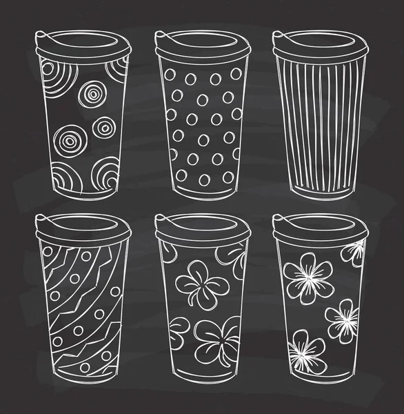 Conjunto de copos tumbler —  Vetores de Stock