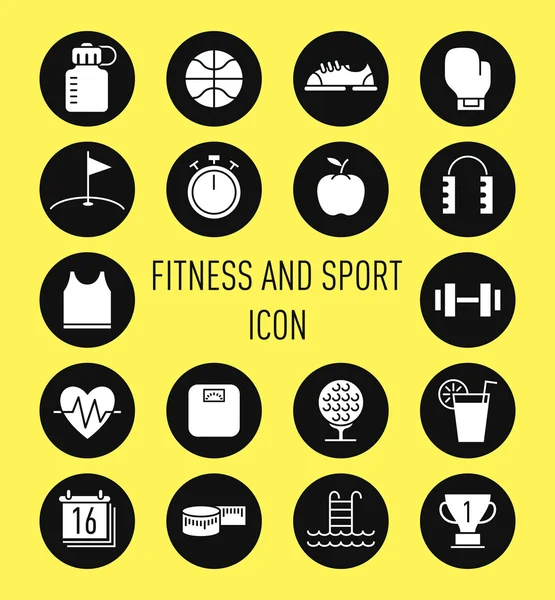 Fitness and sport icons set — Stock Vector