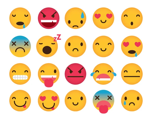 Set of cute emoticons — Stock Vector
