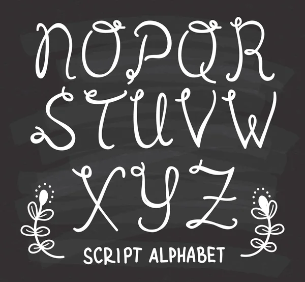 Uppsättning skript alfabetet bokstäver — Stock vektor