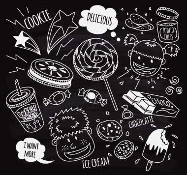 tatlılar ve aperatifler Icons set