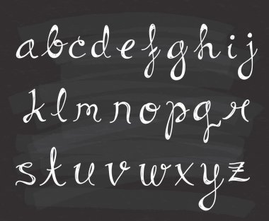 Set of script alphabet letters clipart