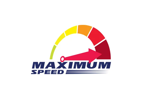 車のスピード メーターのロゴ — ストックベクタ