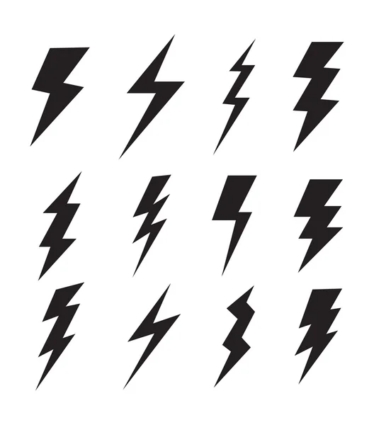 Uppsättning thunder symboler — Stock vektor