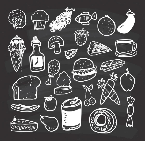 Conjunto de ícones de alimentos e bebidas — Vetor de Stock