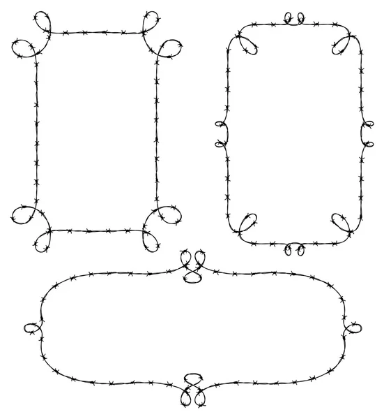 Conjunto de marco de alambre aislado sobre fondo blanco — Archivo Imágenes Vectoriales