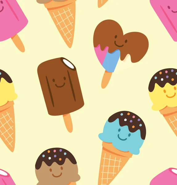 Sarjakuva jäätelöä kuvio — vektorikuva