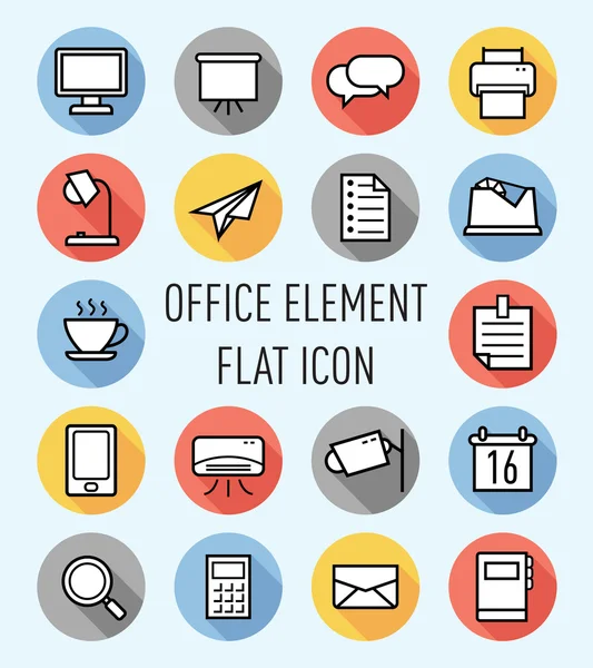 Business office elements icons set — Stock Vector