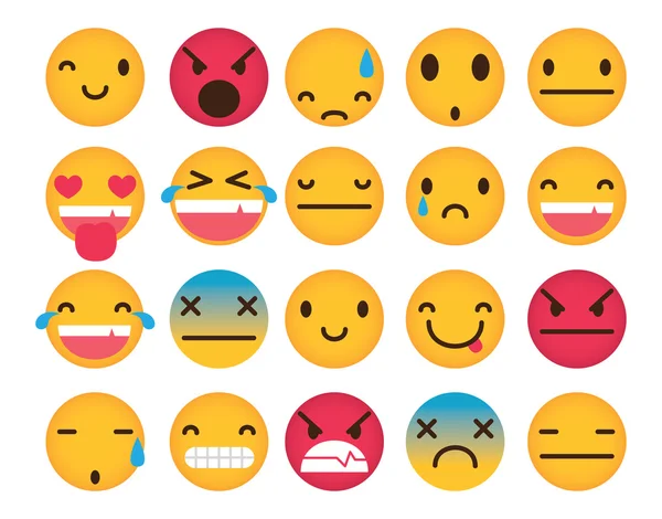 Conjunto de iconos emoticonos lindos — Vector de stock