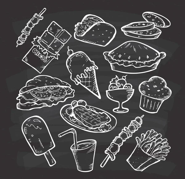 Junkfood icons set — Stockvector