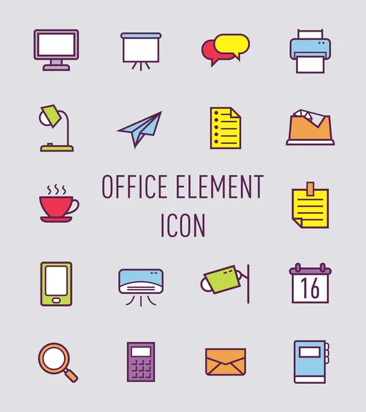 Iş office öğeleri Icons set — Stok Vektör