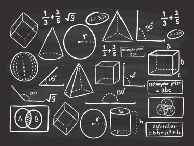 Matematik ve geometri Icons set