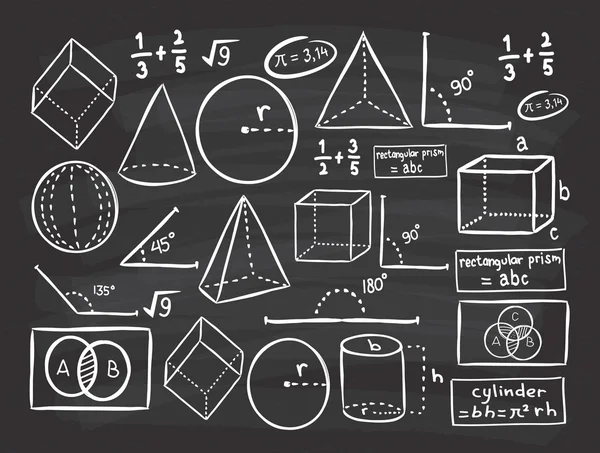 Matematyki i geometrii zestawu ikon — Wektor stockowy