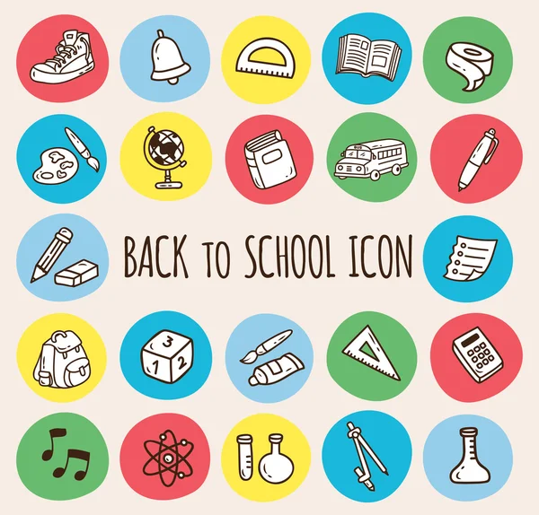 Escuela, Conjunto de iconos de educación — Vector de stock