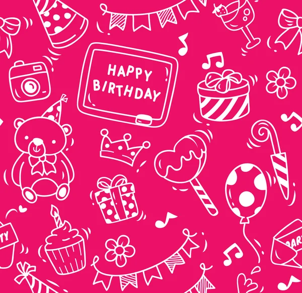 Πάρτι γενεθλίων doodle ομοιογενές φόντο — Διανυσματικό Αρχείο
