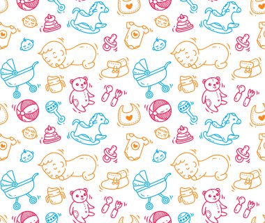 bebek oyuncakları seamless modeli