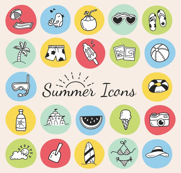 Conjunto de ícones de férias de verão — Vetor de Stock