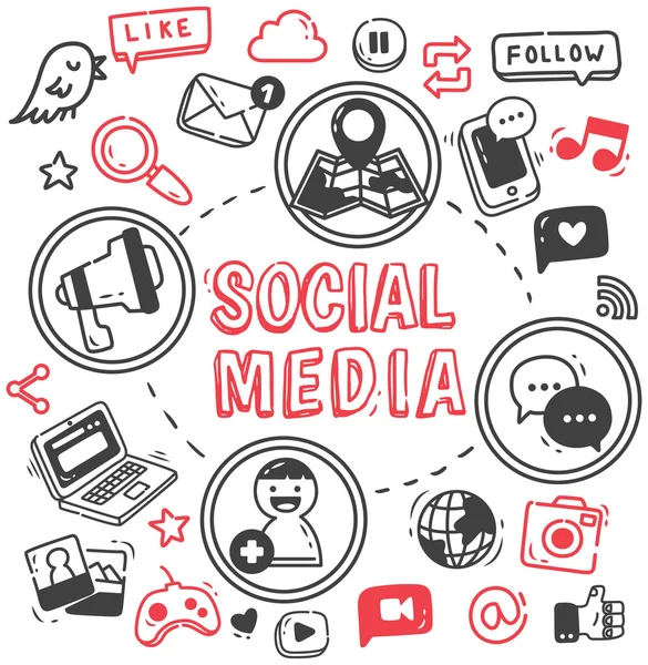 Sociala medier cartoon element — Stock vektor