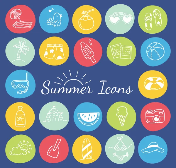Conjunto de ícones de férias de verão — Vetor de Stock