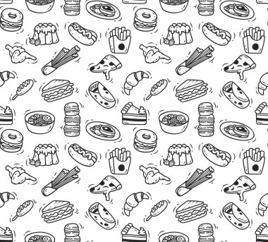 çizgi film gıda seamless modeli