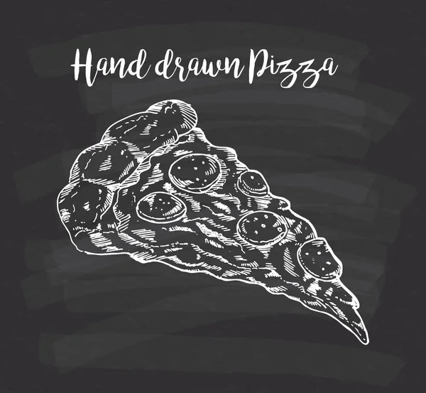 Handgezogene Pizza — Stockvektor