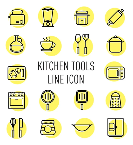 Ensemble d'outils de cuisine icône — Image vectorielle