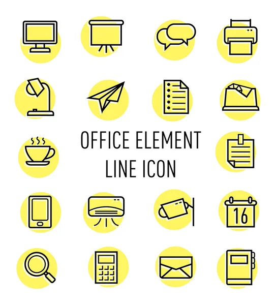 Zestaw office element linii ikona — Wektor stockowy