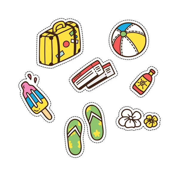 Summer and travel themed cute patch — стоковый вектор